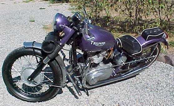 Side View Of Violet Triumph Bike