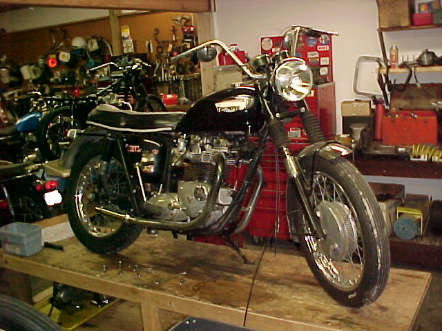 Triumph T120R Bonneville Black Bike At The Repair Shop